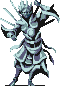 Animated sprite of Bishamonten's statue from the PlayStation version of Shin Megami Tensei