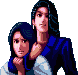 Portrait of Yuriko holding The Heroine in a chokehold from the Mega-CD version of Shin Megami Tensei