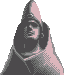 Sprite of the Law Hero statue's portrait in Shin Megami Tensei (Mega-CD).