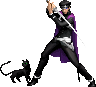 Sprite of Raido and Goto from the Nintendo 3DS version of Devil Summoner: Soul Hackers.