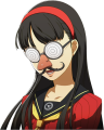 Yukiko's laughing winter uniform gag glasses portrait