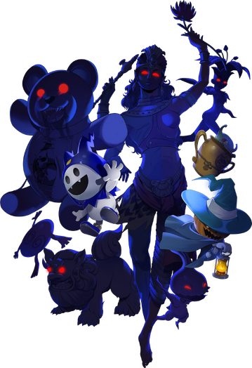 Bugs and Mandrake still have their original designs in the artwork for Justine & Caroline's Personas regardless of region, perhaps since they are somewhat obscured. Agathion also maintains its new design.