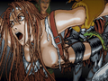 Graphic depicting Yuuka Tachibana being captured by demons
