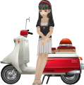 Yukiko on her scooter