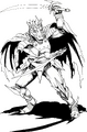 Artwork of Saleos, however the demon is not used in the game and instead the artwork went used on Abaddon