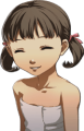 Nanako's smiling towel portrait