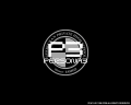 Wallpaper showing the Persona 3 logo in front of the Gekkoukan High School emblem.
