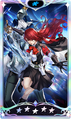 Card graphic of Mitsuru Kirijo with Penthesilea from Persona 5: The Phantom X