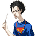 Suspicious Man's angry knife portrait