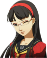 Yukiko's wincing winter uniform glasses portrait