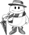 Illustration of Jack Frost's Digital Devil Story: Megami Tensei II design from "Kazuma Deluxe" Vol. 5 in Game Criticism magazine