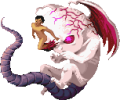Boss sprite in the Psychic World from the PlayStation version of Shin Megami Tensei if...