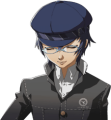 Naoto's smiling winter uniform glasses portrait