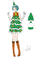 Christmas Tree Dress Concept Artwork from Persona 3: Dancing in Moonlight
