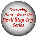 "Featuring Dante from the Devil May Cry series" sticker.