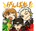 LINE Sticker JP Chie Shinjiro and Akihiko