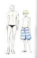 Kanji and Teddie's swimsuit concept artwork