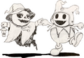 Artwork of Jack-o'-Frost and Jack-o'-Lantern from the artbook