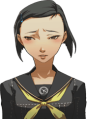 Yumi's thinking blush winter uniform portrait