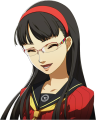 Yukiko's laughing winter uniform glasses portrait