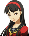 Yukiko's smiling winter uniform portrait