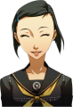 Yumi's smiling winter uniform portrait