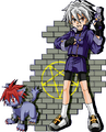 Artwork of Setsuna Kai and Cool from Devil Children Black Book and Red Book