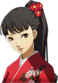 Yukiko's smiling hatsumode kimono portrait