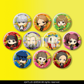 Glittery can badges from the Rakuten Collection Kuji, 2023