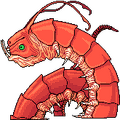 Side sprite of Worm, Kaya-no-Hime and Earth Dragon
