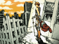 Unused graphic depicting Ayato Katsuragi looking at the ruins of Tokyo