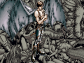 Unused ending graphic with Ayato Katsuragi with a pair of black wings