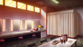 Takura Productions, Dressing Room (Night, Curtains Closed)