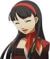 Yukiko's laughing winter clothes portrait