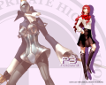 Wallpaper showing Mitsuru Kirijo and her persona, Penthesilea.