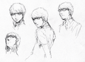 Protagonist's b&w concept art