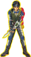 Artwork of Hawk wearing his starting equipment