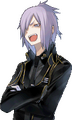 Laughing portrait graphic from Devil Survivor 2