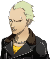 Kanji's wincing winter clothes portrait