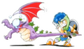 Artwork of Yūri and an unknown Beast