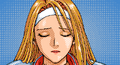 Sad portrait with eyes closed as a Devil Buster