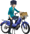 Naoto on her scooter