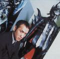 A photograph of Kaneko with Vishnu costume, from Weekly TV Gamer