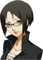 Marie's portrait as "Mariko Kusumi" in Persona 4 Golden's epilogue.