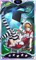 Card graphic of maid Futaba Sakura with Necronomicon from Persona 5: The Phantom X