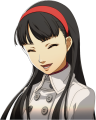 Yukiko's laughing midwinter clothes portrait