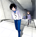 Graphic of the Protagonist, Daichi Shijima and Io Nitta in the Recurrent route's ending.