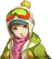 Chie's pensive skiing portrait