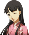 Yukiko's wincing ryokan kimono portrait