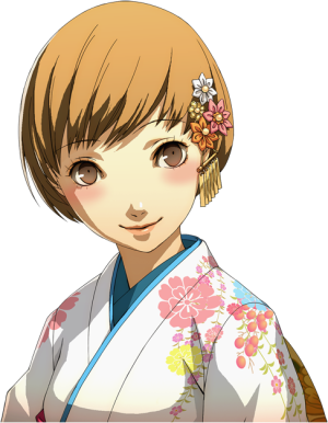 P4G Chie Satonaka Kimono Smile Blush Portrait Graphic.png